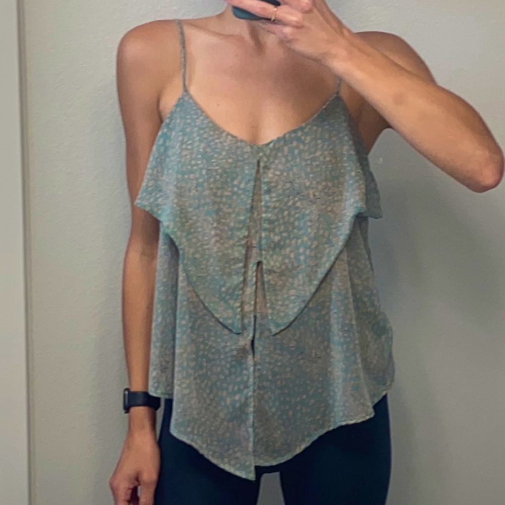 Gray and mint green tank